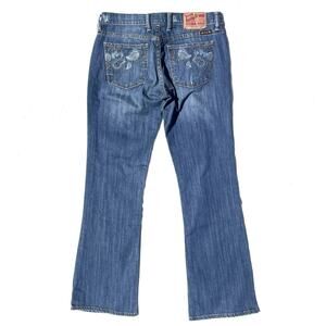 Lucky Brand Sweet N Low Y2K Jeans Bootcut Rodeo Womens 4 27 Blue Embroidered